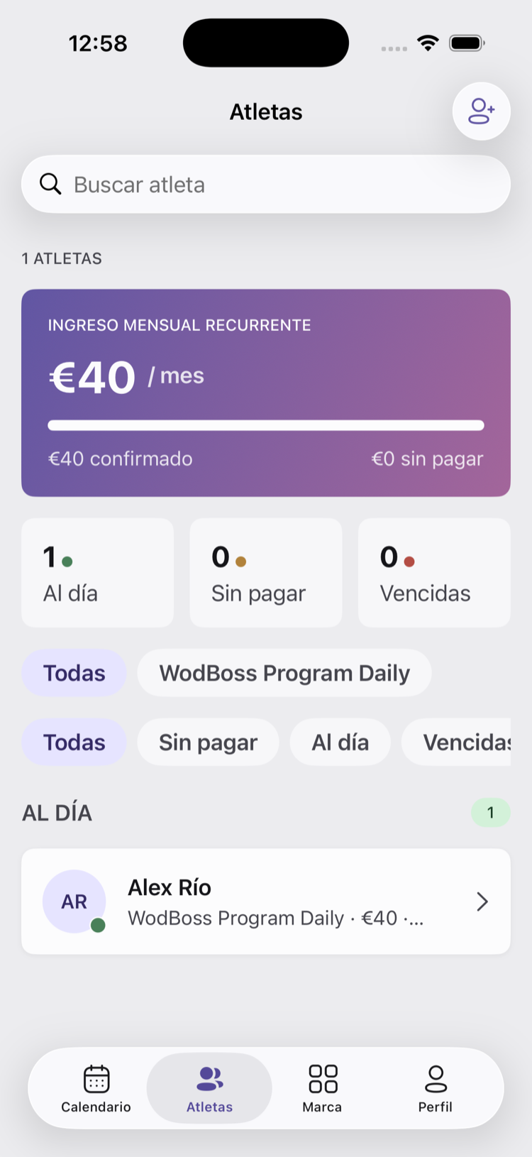 Panel del coach